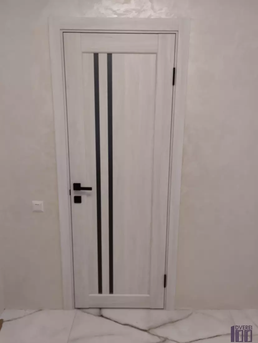 Двері міжкімнатні КДФ Прага (Бук Шале) скло сатин_8