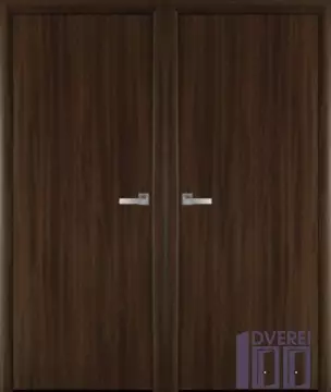 Двері міжкімнатні двостулкові КДФ Лайн (Шимо шоколад) Екошпон глухе
