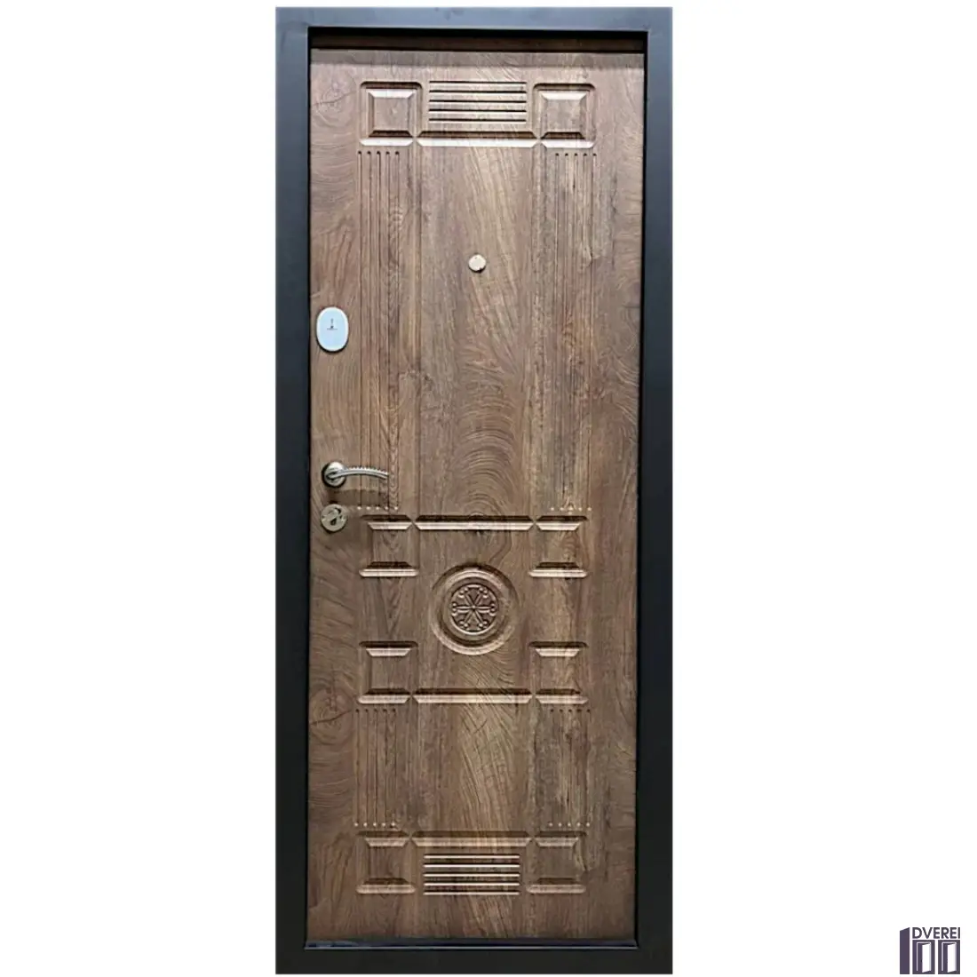 Двері вхідні Портала ТРІО Мод. Тріо Лайт Мод. Монарх Спил коньячний_2