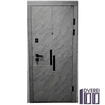 Двері вхідні Портала QVADRO TERMO Мод. Дует Блек Зріз каміння/Бетон сніжний