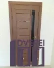 Двері міжкімнатні DARUMI Бордо горіх Роял ( з чорним склом ) ПВХ ELBEGY_4