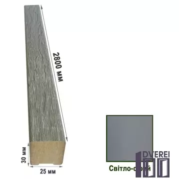 Рейки декоративні МДФ 2530 світло сірий 25х30х2800 (1 шт.)