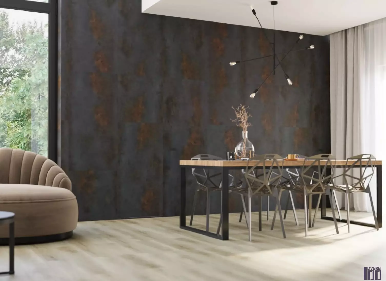 Вінілова стінова панель SPC SPeCtra Wall Гематит мідний 2504 1 м кв._2