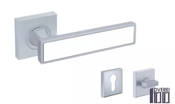 Ручка DND на розеті SOCHIC L 02 SL55-ZCSBI матовий хром/біла вкладка