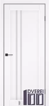 Двері міжкімнатні КДФ Прага (Білий мат) скло сатин
