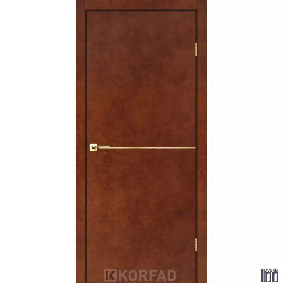 Двері міжкімнатні KORFAD Deco Loft Plato DLP-01 Сталь кортен Молдінг чорний/золотий (звичайна/чорна_2