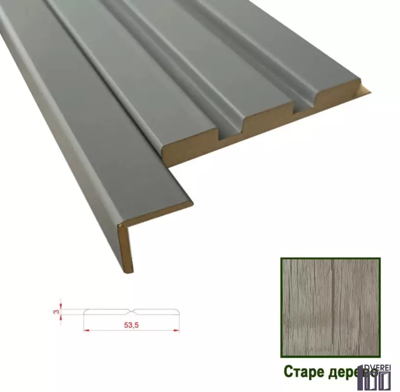 Універсальний декоративний кут МДФ 0354 Старе дерево 54 х 3 х 2800 (1 шт.)