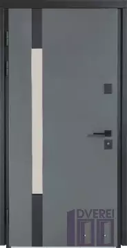 Двері вхідні Булат Cottage ТЕРМО Мод. 703/432 Metalic grey / Вулична Білий атласний