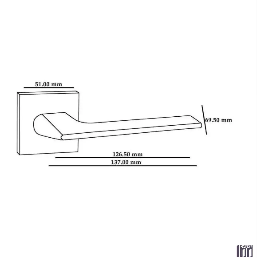 Ручка на розетці OROandORO UNICA 065-15E MSN - Матовий нікель 51*51 mm_3