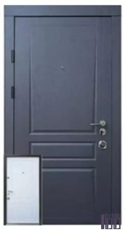 Двері Вхідні Квартира Форт Престиж Лувр (дуб графіт/білий супермат)