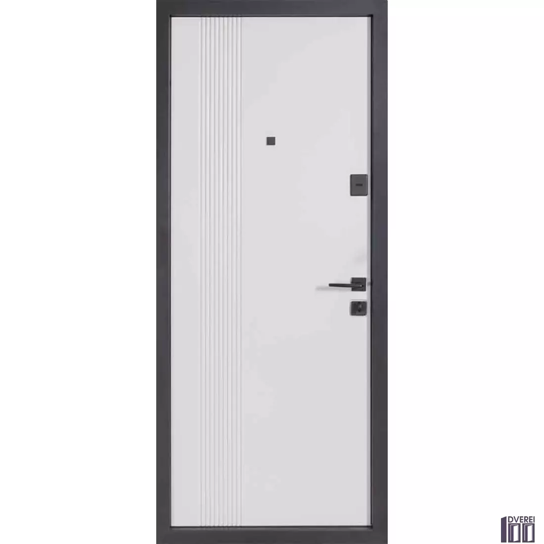 Двері вхідні Булат К-61 (КВАДРО) Мод. 580/245 Хром/Олово супермат_2