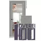 Двері міжкімнатні Stil Doors VERMONT Дуб Платина Дзеркало срібне/Глухе