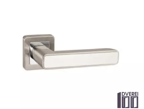 Ручка на розетці PUNTO Мод. MARS SN/WH-19 матовий нікель/білий