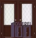 Двері міжкімнатні двостулкові ДАРУМІ Галант Венге панга (Сатин білий + ромб графіт) ПВХ EL