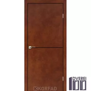 Двері міжкімнатні KORFAD Deco Loft Plato DLP-01 Сталь кортен Молдінг чорний/золотий (звичайна/чорна
