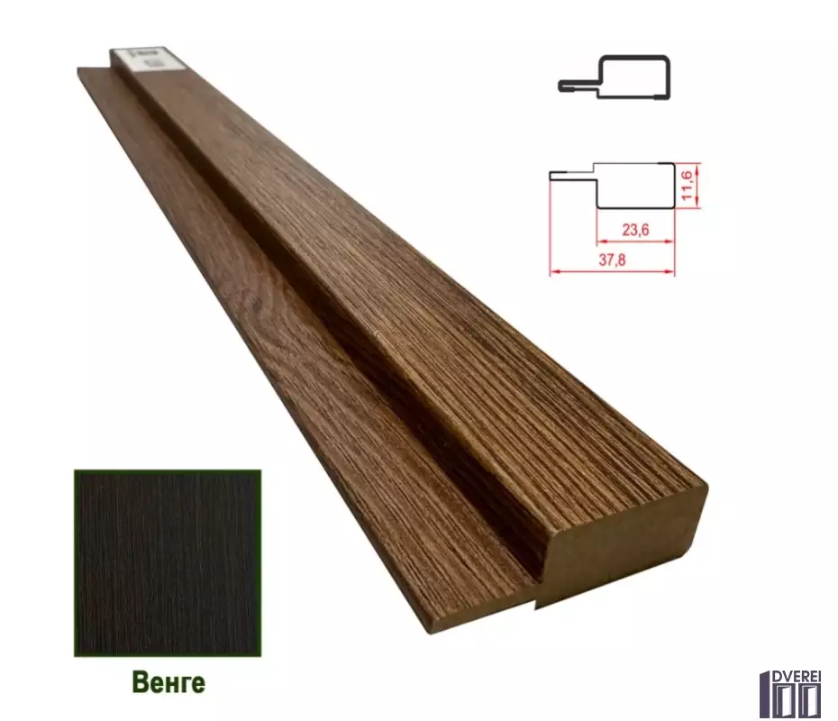 Фінішна планка МДФ 1238 Венге 37,8*11,6*2800 (1 шт.)