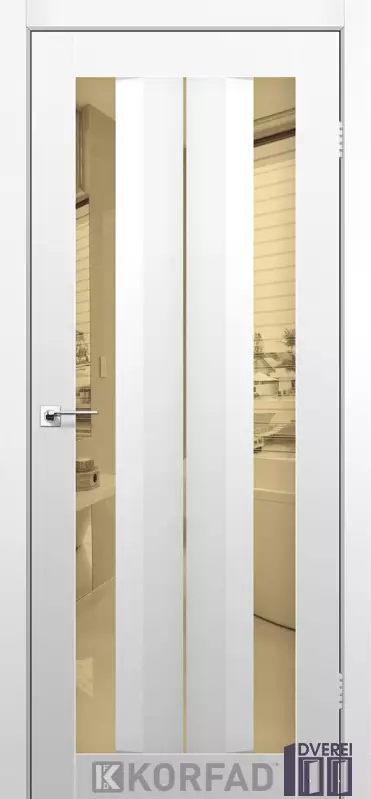 Двері міжкімнатні Korfad ALIANO AL-01 Super PET Аляска бронзове дзеркало