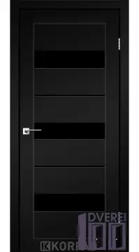 Двері міжкімнатні Korfad PORTO PR-12 Super PET чорний чорне скло