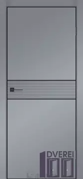 Двері міжкімнатні DARUMI SINTRA Modern-02 з алюмін. торцем (ал/чорн) Сріблястий блиск