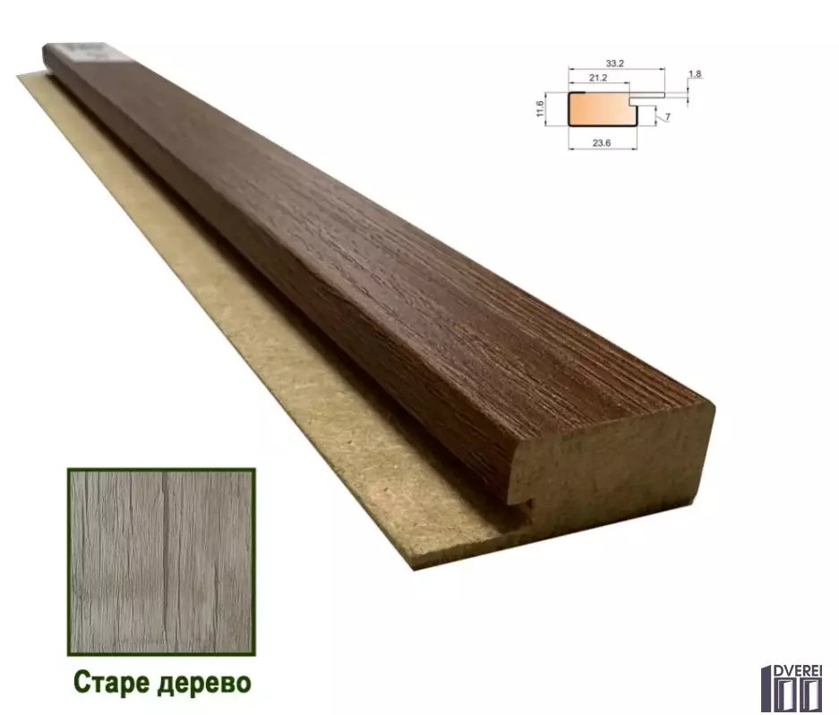 Стартова планка МДФ 1234 Старе дерево 33,2*11,6*2800 (1 шт.)