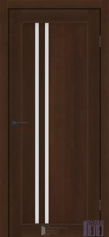Двері міжкімнатні КДФ Прага (Каштан) скло сатин