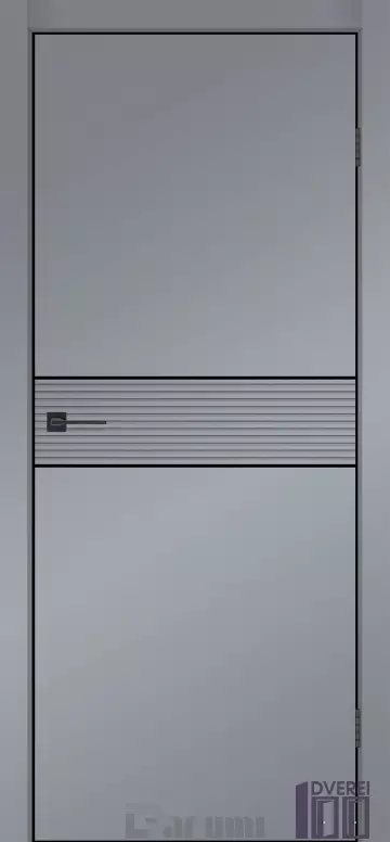 Двері міжкімнатні DARUMI SINTRA Modern-02 з алюмін. торцем (ал/чорн) Сріблястий блиск