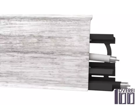 Плінтус підлоговий ARBITON INDO 2,5м 70 мм c кабельних каналів (дуб Філадельфія)