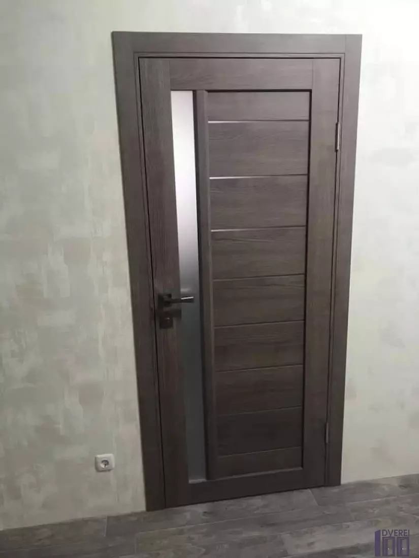 Двері міжкімнатні DARUMI Бордо горіх Бургун  ( скло сатин ) ПВХ ELBEGY_2