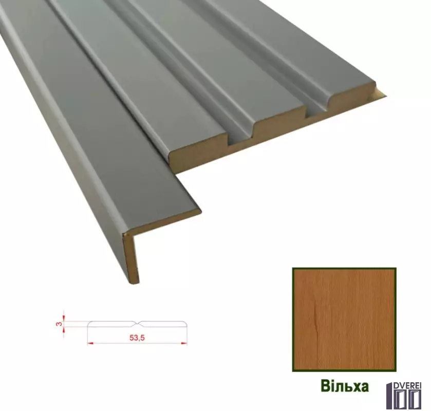 Універсальний декоративний кут МДФ 0354 Вільха 54 х 3 х 2800 (1 шт.)