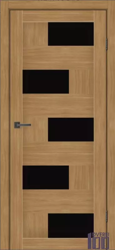 Двері міжкімнатні MSDoors Кол.FASHION Мод. HAVANA Дуб золотий (Чорне скло)