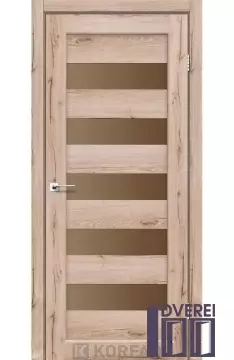 Двері міжкімнатні Korfad PORTO PR-08 Дуб табакко бронзове скло