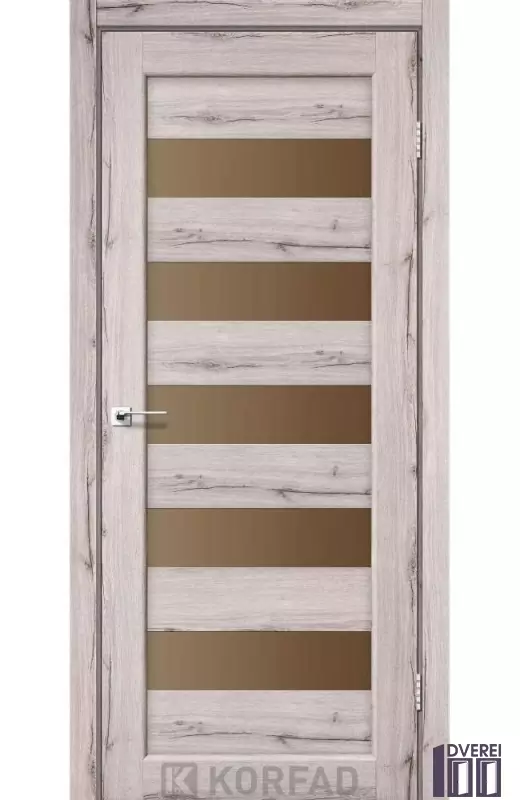 Двері міжкімнатні Korfad PORTO PR-08 Дуб нордік бронзове скло