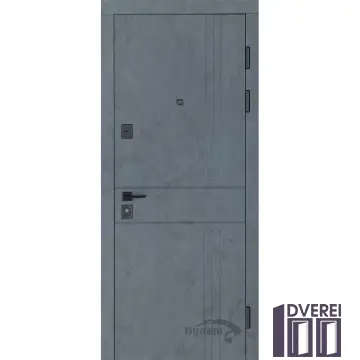 Двері вхідні ARTIZ МДФ/МДФ ТИП 10 (квадро) М: 250 Бетон Антрацит/біла шагрень (дзеркало)
