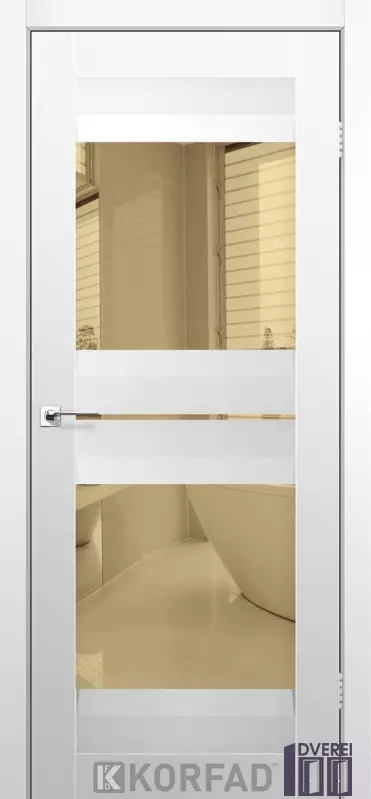 Двері міжкімнатні Korfad ALIANO AL-07 Super PET Аляска бронзове дзеркало