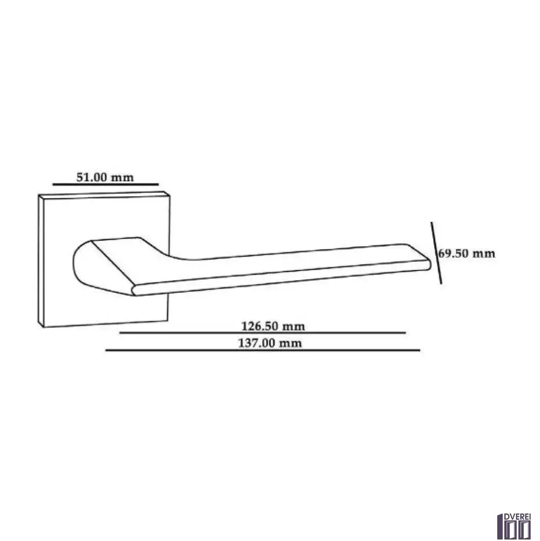 Ручка на розетці OROandORO UNICA 065-15E SCH - Матовий хром 51*51 mm_3