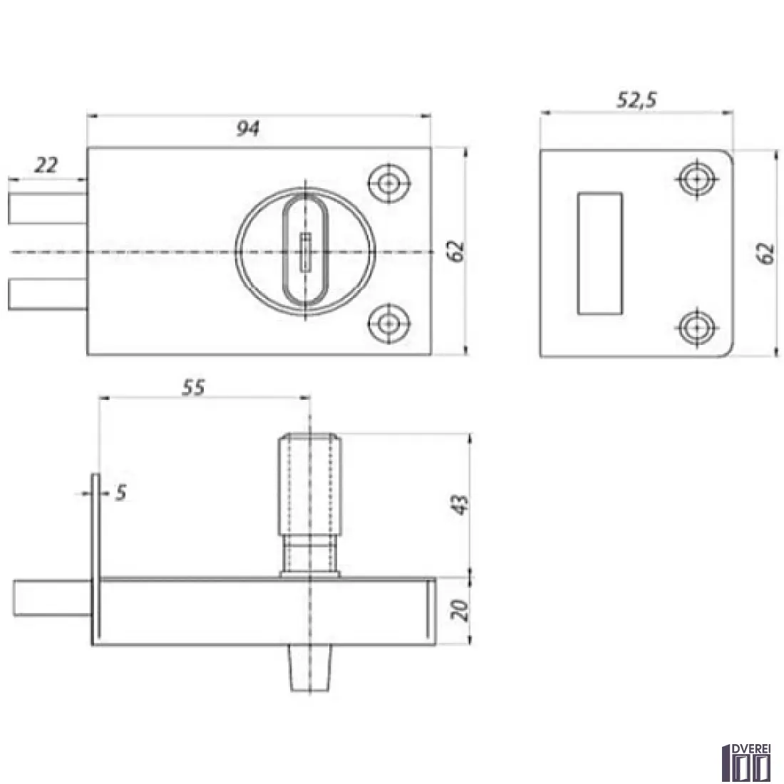 Замок накладний PARTNER ЗН-2  (аналог Kedr ЗН-2_2