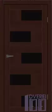 Двері міжкімнатні MSDoors Кол.FASHION Мод. HAVANA Горіх темний (Чорне скло)