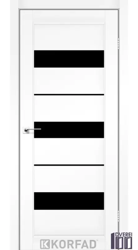 Двері міжкімнатні Korfad PORTO PR-12 Super PET Аляска чорне скло