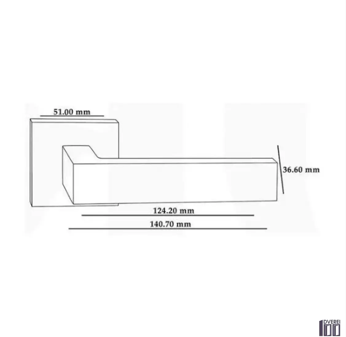 Ручка на розетці OROandORO QUATTRO 106-15E SCH - Матовий хром 51*51 mm_2