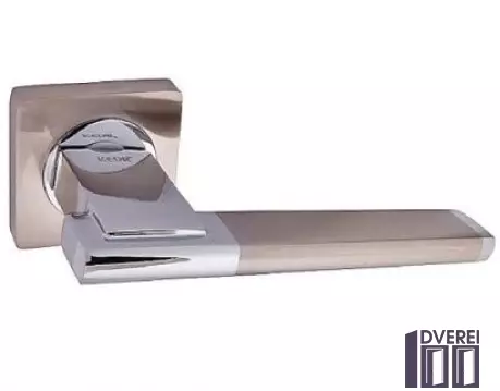 Ручка на розетці KEDR R08.142-AL-SN/CP квадрат (колір шліфований нікель/полірований хром)