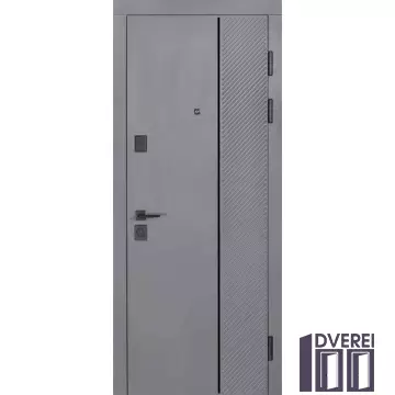 Двері вхідні Булат К-61 (КВАДРО) Мод. 580/245 Хром/Олово супермат