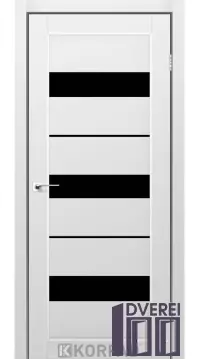 Двері міжкімнатні Korfad PORTO PR-12 Super PET сірий чорне скло