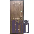 Двері вхідні Портала ТРІО Мод. Тріо Лайт Мод. Монарх Спил коньячний