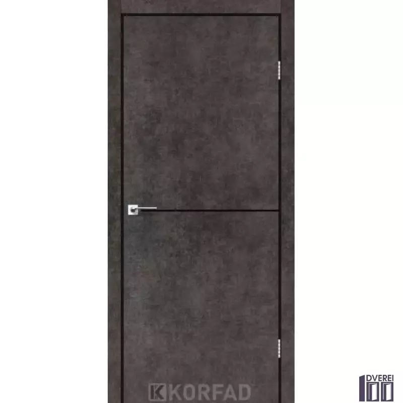 Двері міжкімнатні KORFAD Deco Loft Plato DLP-01 Лофт бетон Молдінг чорний/золотий (звичайна/чорна ма