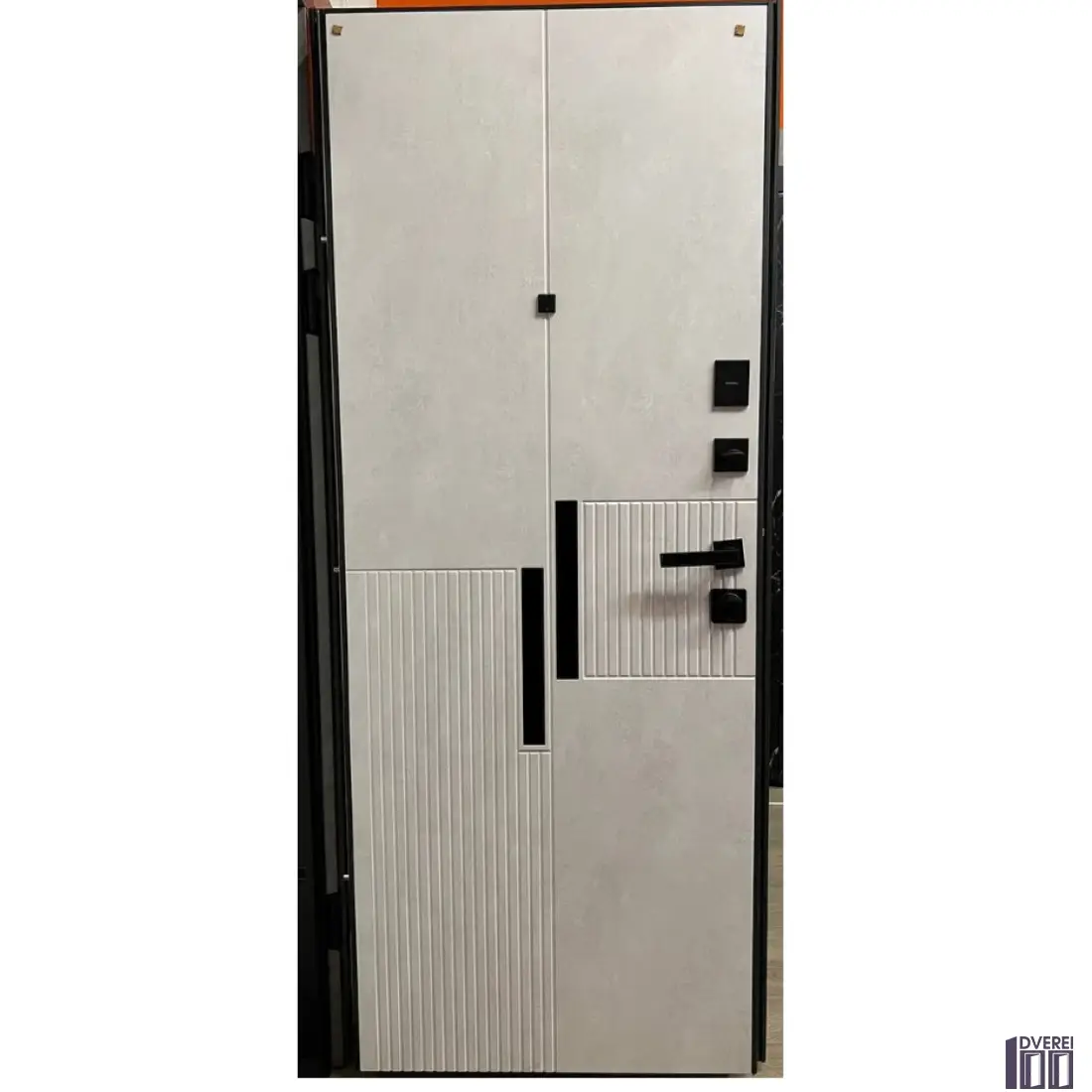 Двері вхідні Портала QVADRO TERMO Мод. Дует Блек Зріз каміння/Бетон сніжний_2