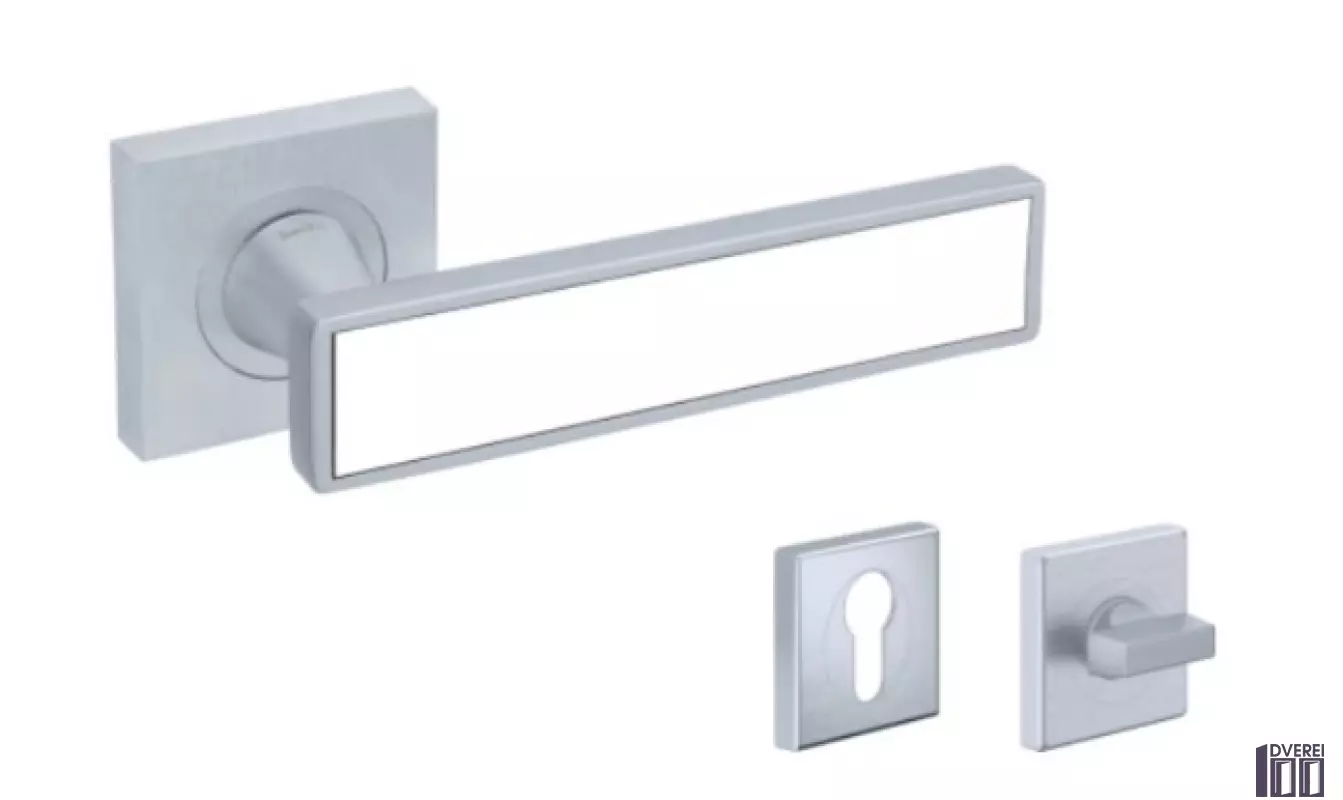 Ручка DND на розеті SOCHIC L 02 SL55-ZCSBI матовий хром/біла вкладка