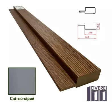 Фінішна планка МДФ 1238 Світло сірий 37,8*11,6*2800 (1 шт.)