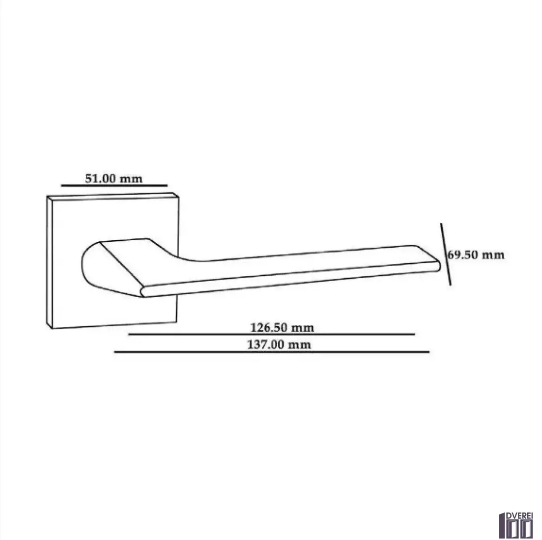 Ручка на розетці OROandORO UNICA 065-15E Black -Чорний матовий 51*51 mm_3