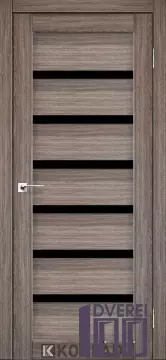 Двері міжкімнатні Korfad PORTO DELUXE PD-01 Дуб грей чорне скло