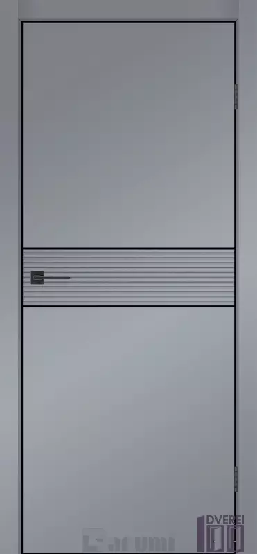 Двері міжкімнатні DARUMI SINTRA Modern-02 з алюмін. торцем (ал/чорн) Сріблястий блиск